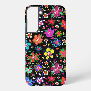 Doodle Flowers Bright en kleurrijk Samsung Galaxy Hoesje