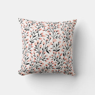 Doodle Flowers: Coral Bloemen Naadloos. Kussen