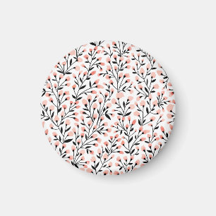 Doodle Flowers: Coral Bloemen Naadloos. Magneet