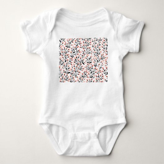 Doodle Flowers: Coral Bloemen Naadloos. Romper (Voorkant)