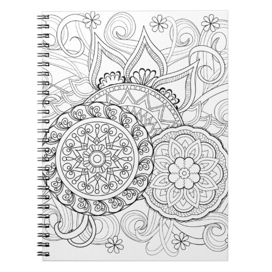 Doodle Flowers en Mandalas Notitieboek (Voorkant)
