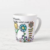 Doodle Flowers Latte Mug Small (Angle droit)