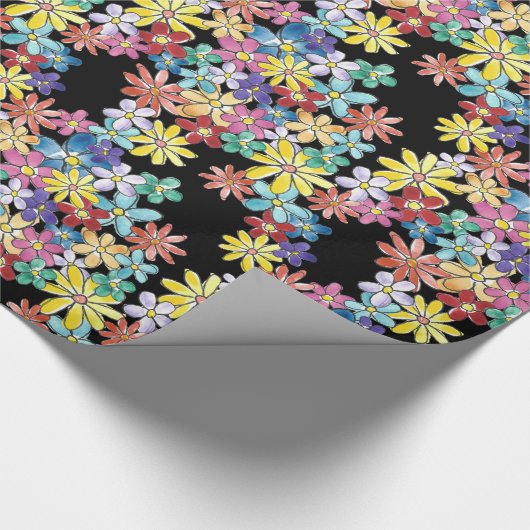 Doodle Flowers Wrapping Paper Cadeaupapier (Hoek)