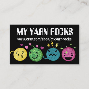 Doodle garens emoji breitting crochet visitekaartj visitekaartje