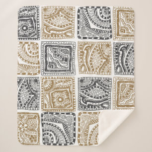 Doodle geometrisch,  abstract patroon. sherpa deken