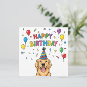 Doodle Golden Retriever Doodle Bonne carte d'anniv (Debout devant)
