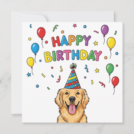 Doodle Golden Retriever Doodle Bonne carte d'anniv (Devant)
