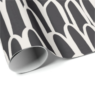 Doodle golven modderdoek mog geometrisch zwart cadeaupapier