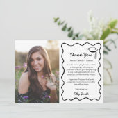 Doodle Graduation Carte de remerciements 3 Photos  (Debout devant)