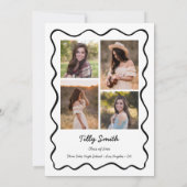 Doodle Graduation Faire-part Girl 4 Photos (Dos)