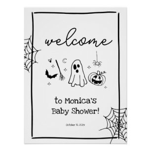 Doodle Halloween Baby Shower Welkom Perfect Poster