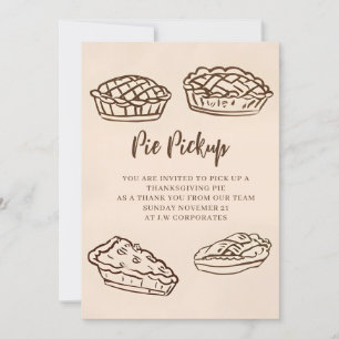 Doodle Hand Drawn Pie Pickup Thanksgiving Kaart