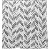 Doodle Handmade Herringbone Boho Minimal Scandi Douchegordijn (Voorkant)