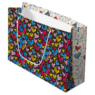 Doodle Harten & Winterbomen Grote Cadeautas