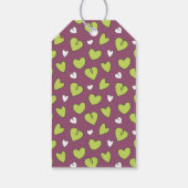 Doodle Heart Pattern Wedding Gift Label Paars Gree Cadeaulabel (Achterkant)
