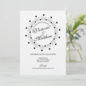 Doodle Hearts Frame Script Wedding Kaart (Staand voorkant)