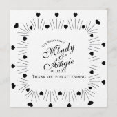 Doodle Hearts Frame Script Wedding Kaart (Voorkant)