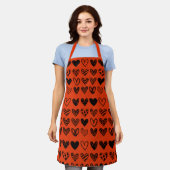 Doodle Hearts Hand-Drawn Illustratie Apron Schort (Gedragen)