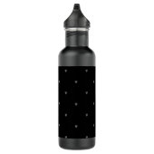 Doodle Hearts Patterns Zwart Grijs Monogram Initia Waterfles (Rechts)