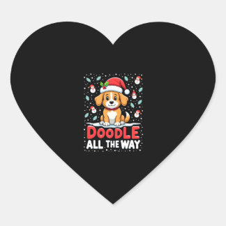 Doodle helemaal leuk Grappige Goldendoodle Kerstma Hart Sticker