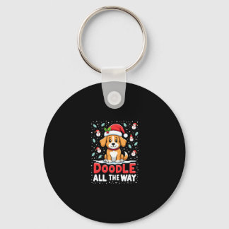 Doodle helemaal leuk Grappige Goldendoodle Kerstma Sleutelhanger