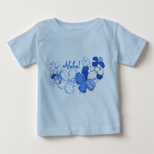 Doodle Hibiscus Baby-T-shirt (Voorkant)
