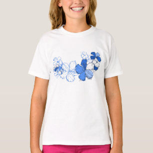Doodle Hibiscus Hawaïaans Bloemen Illustratie T-shirt