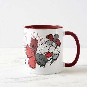 "Doodle Hibiscus" Mug en rouge