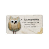 doodle hibou étiquette de adresse (Devant)