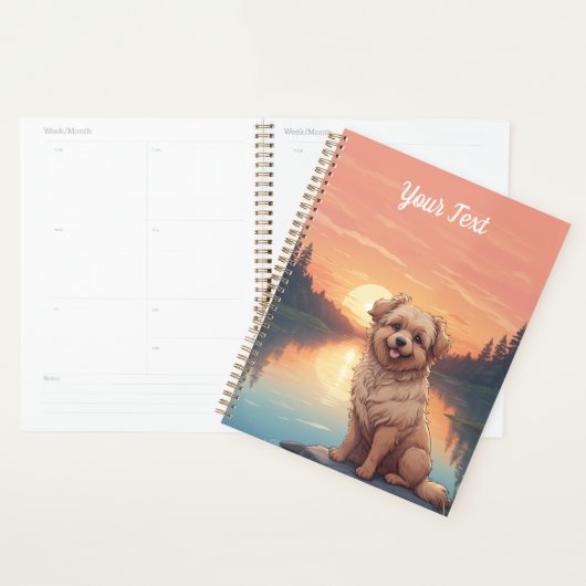 Doodle-hond bij het meer planner (Display)