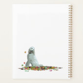 Doodle hond in bladeren dagelijkse planner met fot (Achterkant)