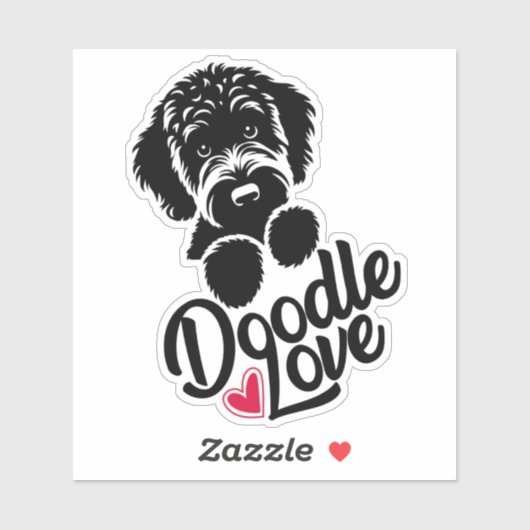 Doodle hond liefde sticker (Vel)