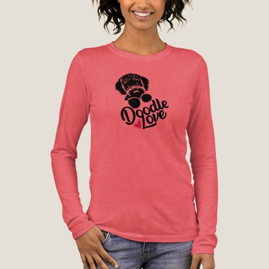 Doodle Hond Liefde Tri-Blend Shirt (Voorkant)