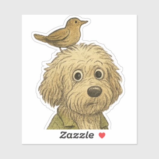 Doodle hond met Sticker (Vel)
