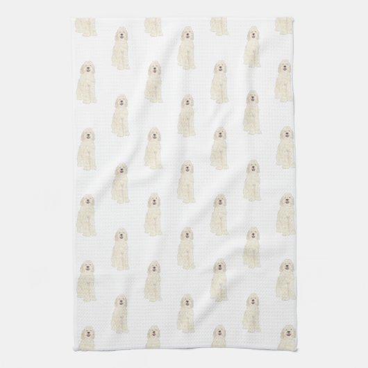 Doodle III (crèmewit) Theedoek (Verticaal)