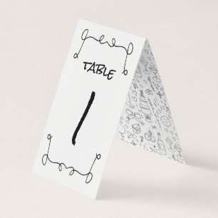 Doodle Illustraties Trouwen in zwart-wit Kaart