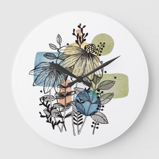 Doodle in inkt en Waterverf Grote Klok (Voorkant)