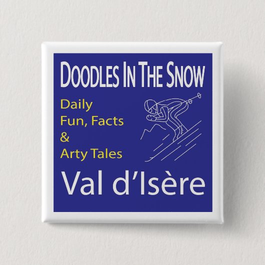 "Doodle in the Snow"-knop (badge) Vierkante Button 5,1 Cm (Voorkant)