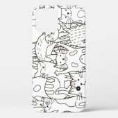 Doodle katten: zwart en wit. Case-Mate iPhone case (Achterkant)