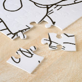 Doodle katten: zwart en wit. legpuzzel (Zijkant)