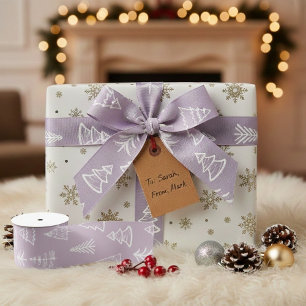Doodle Kerst Fir-boom Spar Geschenkverpakking  Grosgrain Lint