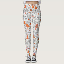 Doodle Kerstmis Oranje Grijs Patroon