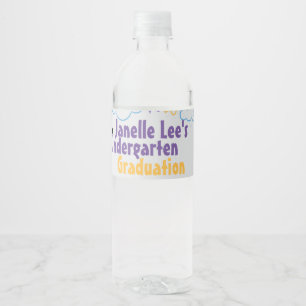 Doodle Kindergarten Afstudeerfeest Waterfles Etiket