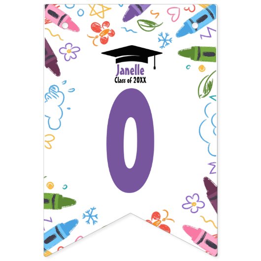 Doodle Kindergarten Afstuderen Bunting Banner (Tweede vlag)