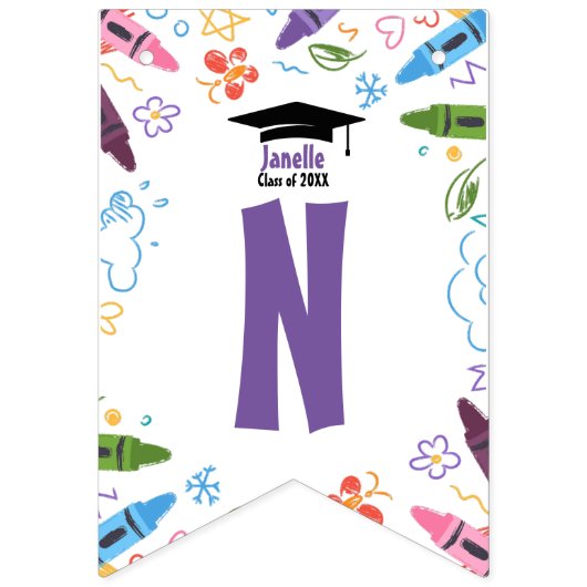 Doodle Kindergarten Afstuderen Bunting Banner (Derde vlag)