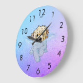 Doodle KiniArtMoji Goldendoodle Grande horloge (Angle)