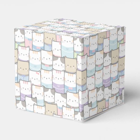 Doodle Kitten Faces Pattern Bedankdoosjes (Achterkant)