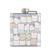 Doodle Kitten Faces Pattern Heupfles (Achterkant)