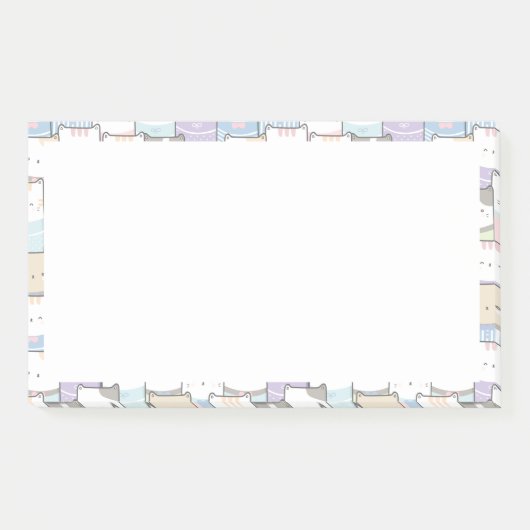 Doodle Kitten Faces Pattern Post-it® Notes (Voorkant)