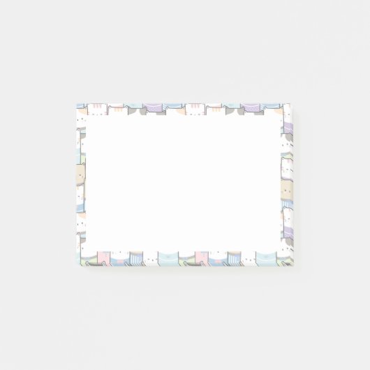 Doodle Kitten Faces Pattern Post-it® Notes (Voorkant)